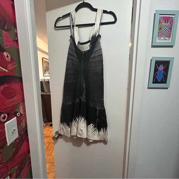 Herve Leger Black and White Mini Dress - Picture 5 of 7